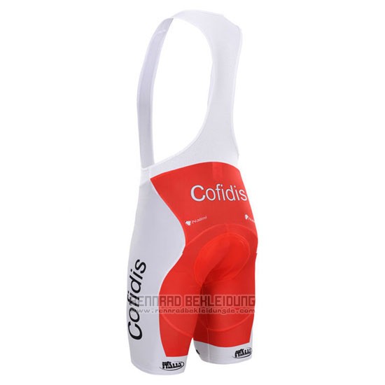 2015 Fahrradbekleidung Cofidis Rot Trikot Kurzarm und Tragerhose